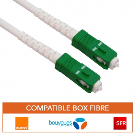 Câble Fibre optique pour box Bouygues, SFR et Orange - 10M blanc